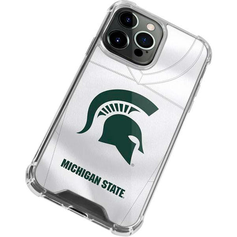 Michigan State University White Jersey iPhone 14 Pro Clear Case